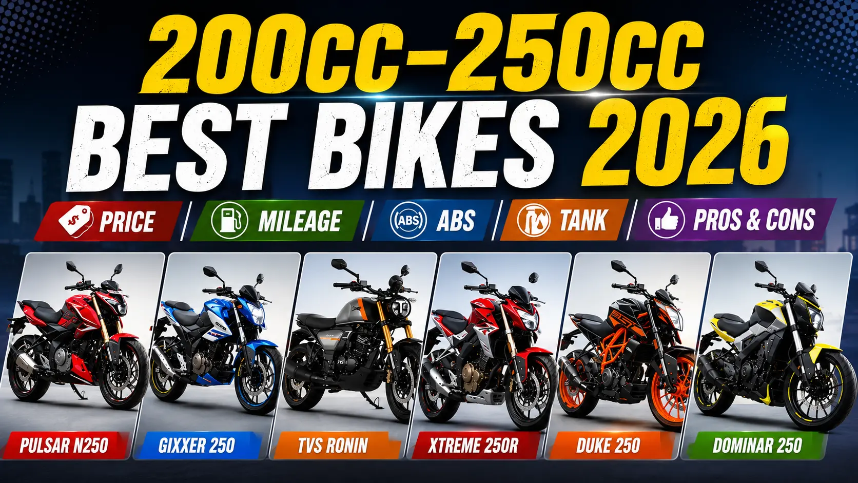 200cc 250cc bikes quick spec comparison