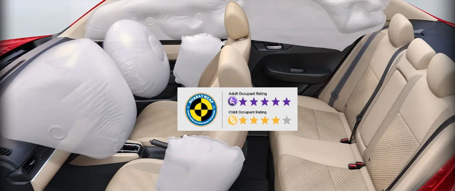 Honda Amaze 5-Star Bharat NCAP safety rating