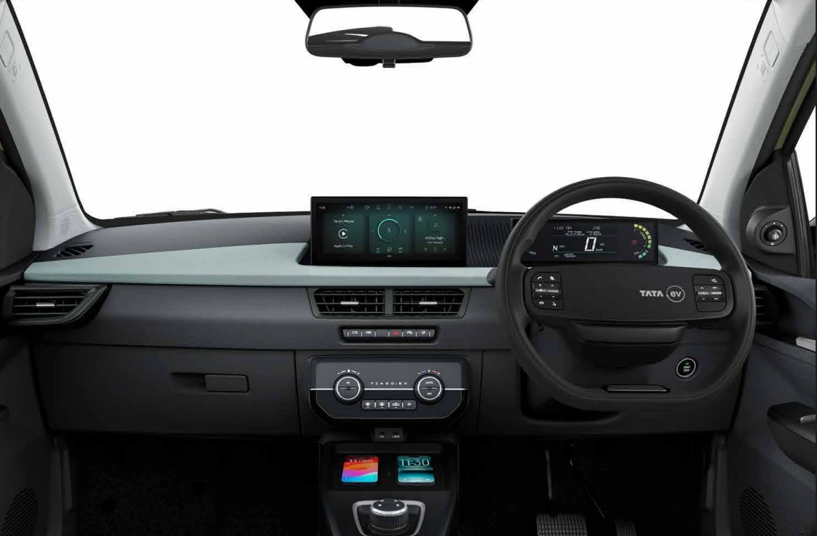 Tata Tiago.ev interior touchscreen Telugu