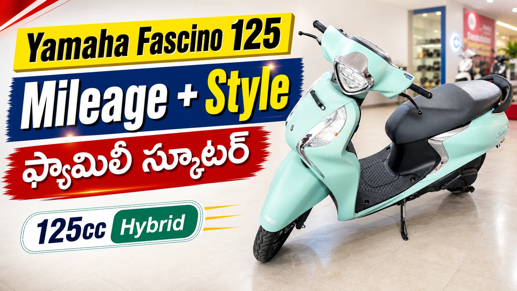 Yamaha Fascino 125 Fi Hybrid front side view